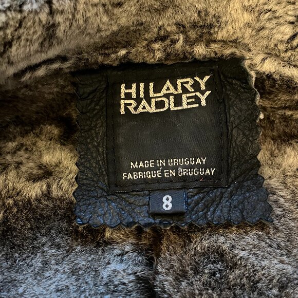 Hilary Radley Genuine Sheep Shearling Leather Coat Jacket Size 8 Women's - Picture 9 of 11